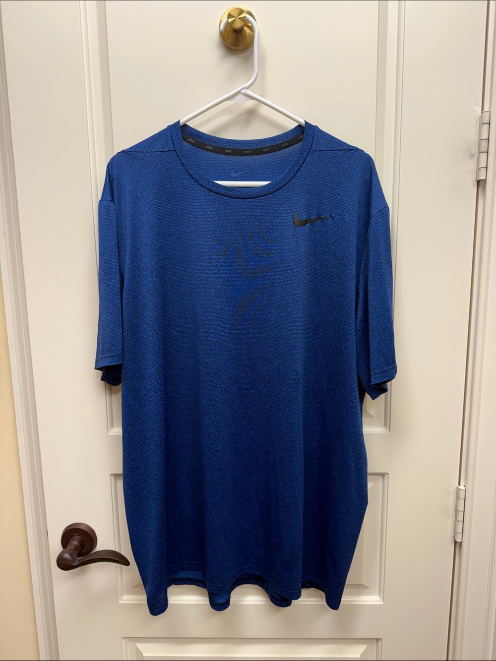 Nike Royal Blue Short-Sleeve Performance Tee with Black Swoosh